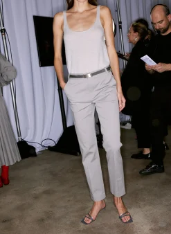 Hot Tibi Washable Cashmere Tank Sweater Light Heather Grey