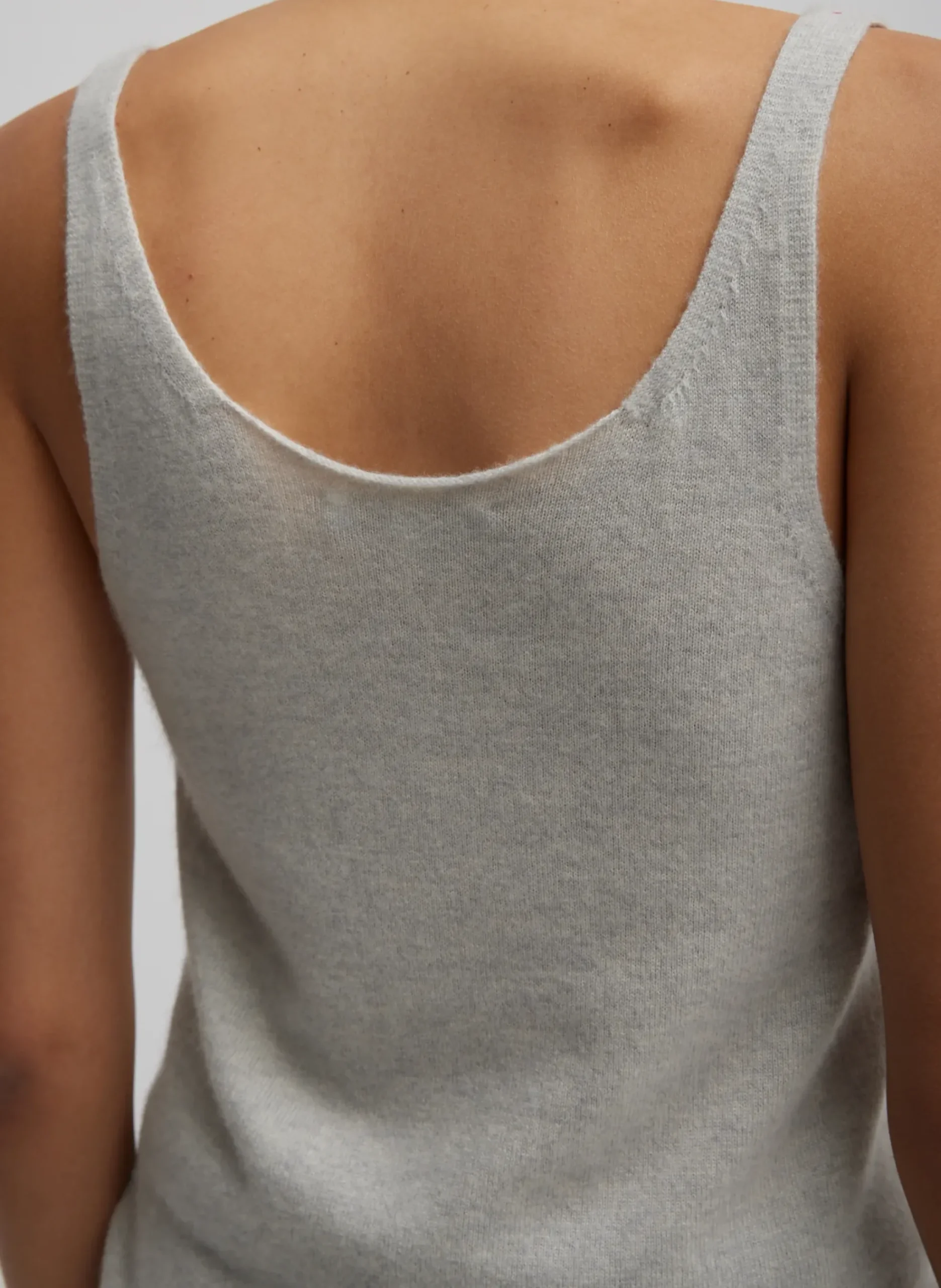 Hot Tibi Washable Cashmere Tank Sweater Light Heather Grey