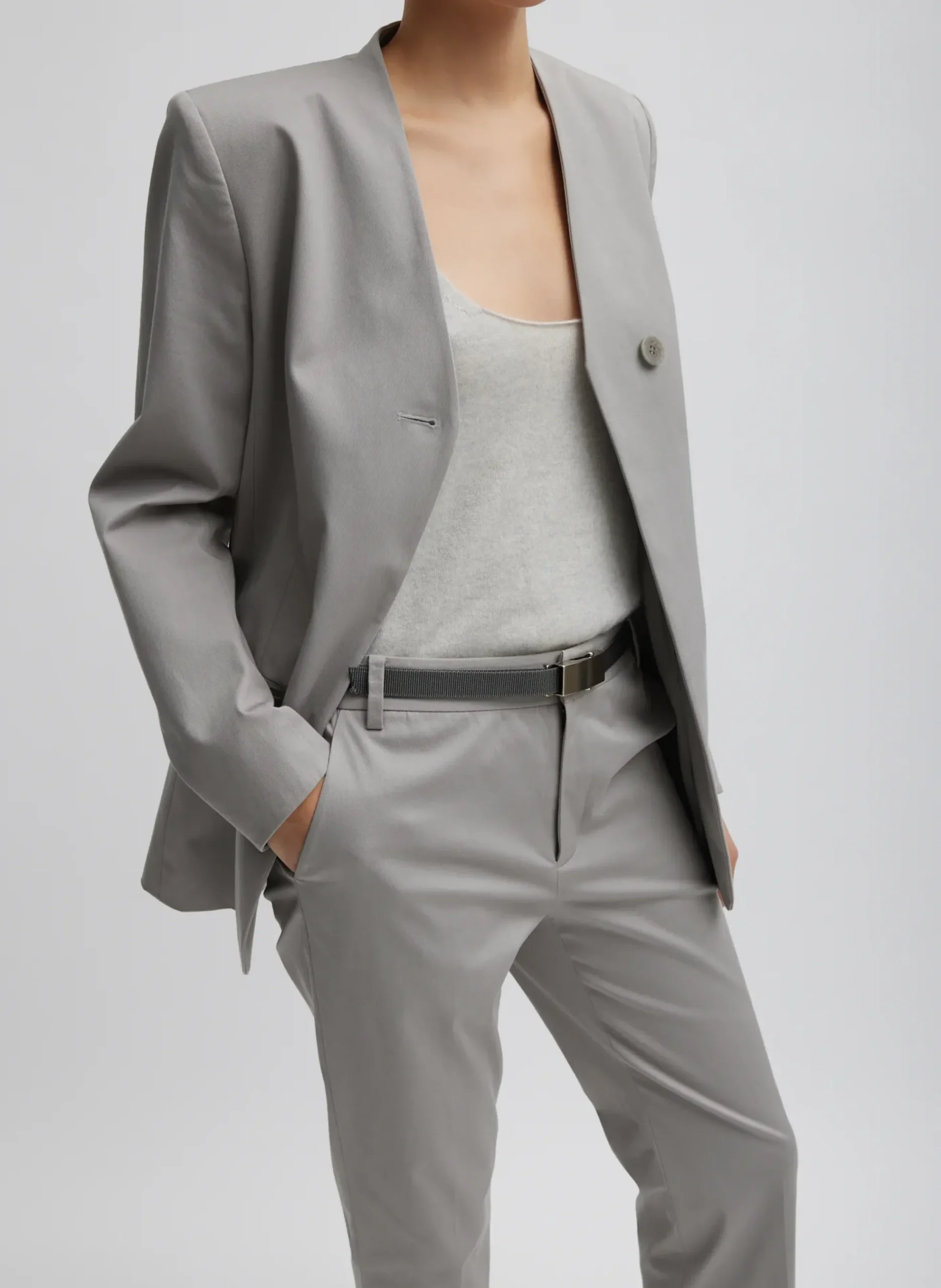 Hot Tibi Washable Cashmere Tank Sweater Light Heather Grey