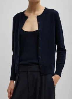 Tibi Washable Cashmere Tank Sweater Navy