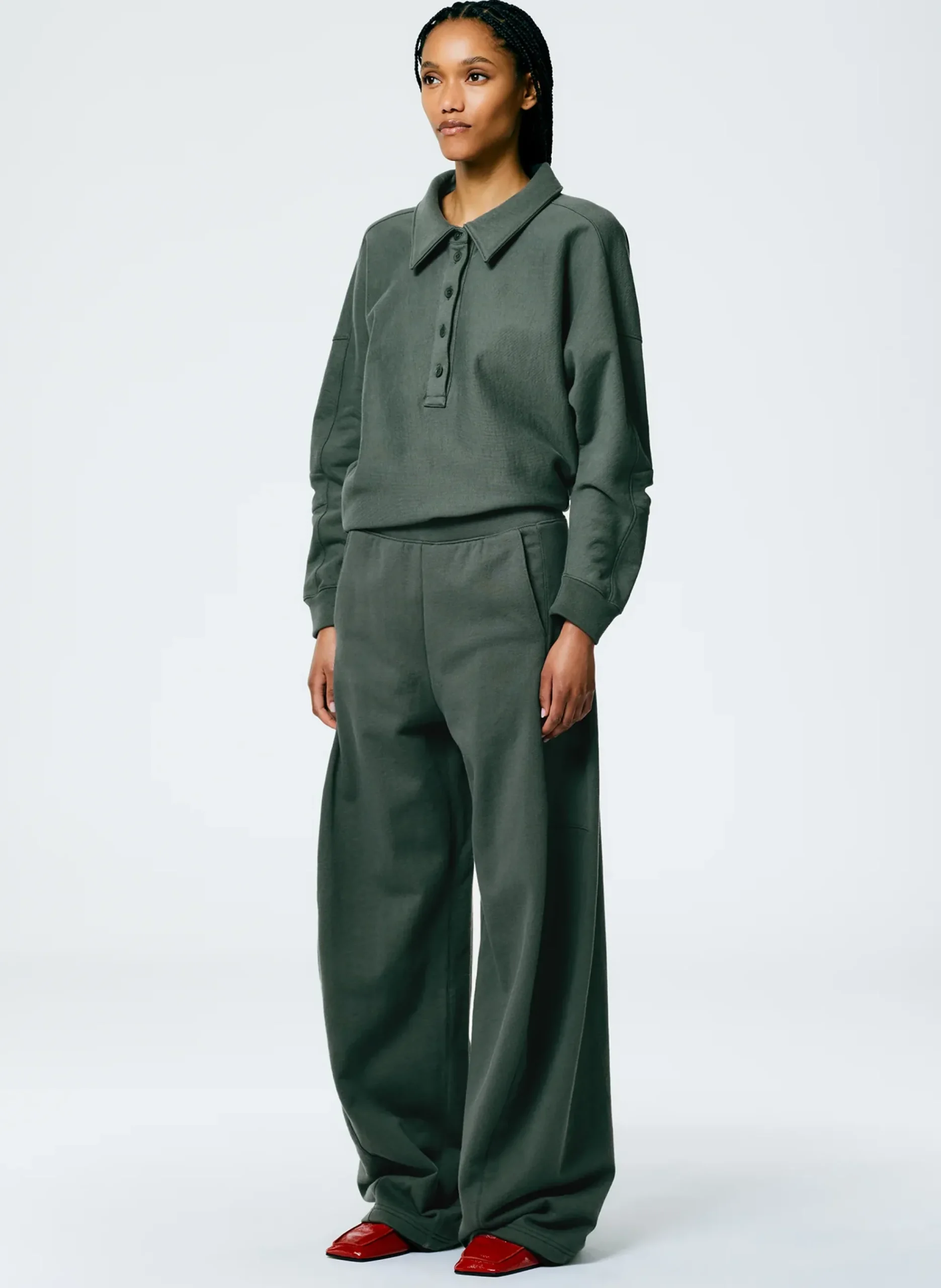 New Tibi Winslow Sweatpant - Regular Grey Pine