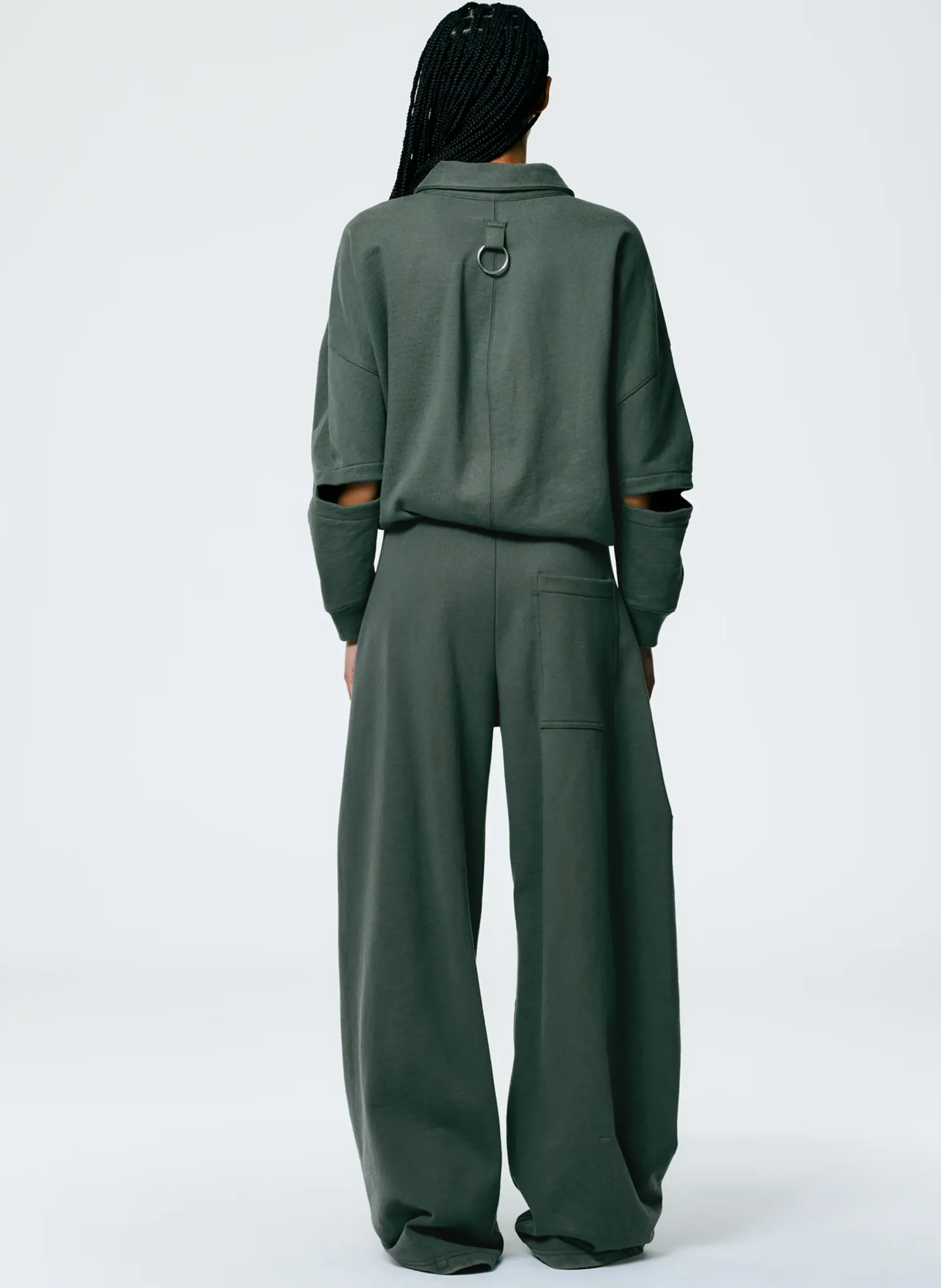 New Tibi Winslow Sweatpant - Regular Grey Pine